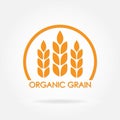 Wheat or rice icon. Organic grain symbol. Design element for organic products, bakery, bread, healthy food. Vector illustration. Royalty Free Stock Photo