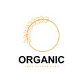 Wheat Rice Logo, Agricultural Organic Plants Vector, Luxury Design Golden Bakery Ingredients