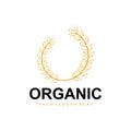 Wheat Rice Logo, Agricultural Organic Plants Vector, Luxury Design Golden Bakery Ingredients