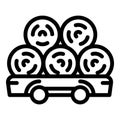 Wheat roll trailer icon, outline style Royalty Free Stock Photo