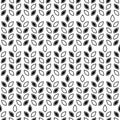 Wheat seamless pattern. Repeating black grain wheats on white background. Repeated flour patterns. Spike corn. Texture bakery