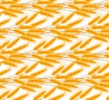 Wheat seamless pattern. Spikelets repeating texture, endless background. Vector illustration Royalty Free Stock Photo