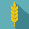 Wheat spike icon, flat style Royalty Free Stock Photo