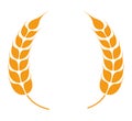 Wheat spikelets forming wreath, barley spikes round vector Royalty Free Stock Photo