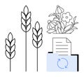 Sustainable Agriculture Document Management with Wheat Stalks and Eco Themes Royalty Free Stock Photo