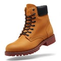 Wheat Suede Workboot Rugged Laced Royalty Free Stock Photo