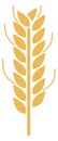 Wheat symbol. Yellow farm crop grain ear
