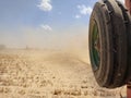 Wheat threshing at village Royalty Free Stock Photo