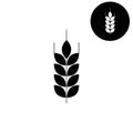 Wheat - white vector icon