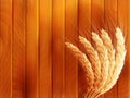 Wheat on wooden autumn background. EPS 10