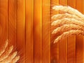 Wheat on wooden autumn background. EPS 10