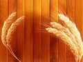 Wheat on wooden autumn background. EPS 10