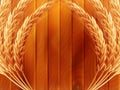 Wheat on wooden autumn background. EPS 10