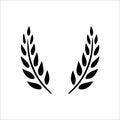 Wheat wreaths and grain spikes set icons