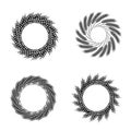 Wheat wreaths, set, black isolated on white background, vector illustration Royalty Free Stock Photo