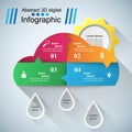 Wheather infographic. Sun, cloud, rain icon.