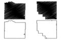 Wheatland and Sheridan County, Montana U.S. county, United States of America, USA, U.S., US map vector illustration, scribble