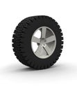 Off-road Wheel with aluminium rim over white background Royalty Free Stock Photo