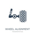 wheel alignment icon in trendy design style. wheel alignment icon isolated on white background. wheel alignment vector icon simple