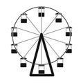 The wheel is in the amusement park. Slow attraction to explore the city.Amusement park single icon in black style vector