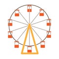 The wheel is in the amusement park. Slow attraction to explore the city.Amusement park single icon in colour style