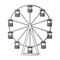 The wheel is in the amusement park. Slow attraction to explore the city.Amusement park single icon in monochrome style