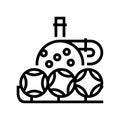 wheel and balls lotto line icon vector illustration