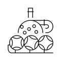 wheel and balls lotto line icon vector illustration