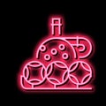 wheel and balls lotto neon glow icon illustration