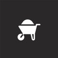 wheel barrow icon. Filled wheel barrow icon for website design and mobile, app development. wheel barrow icon from filled