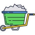 Wheel barrow icon garden cart flat vector