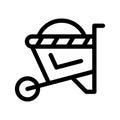 Wheel Barrow Icon Vector Symbol Design Illustration