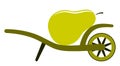 Wheel barrow and pear