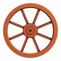 Wheel cart icon, cartoon style