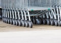 Wheel Cart,Shopping carts wheels closeup Royalty Free Stock Photo