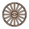 Wheel of cart vector icon.Color vector icon isolated on white background wheel of cart