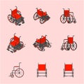 Wheel Chair Collection In 9 Different Angle