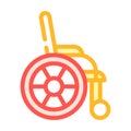 Wheel chair color icon vector isolated illustration