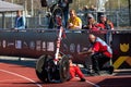 Wheel chair competitors fall at the Invictus games in The Hague stadium