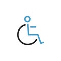 Wheel chair icon, disabled person symbol vector template Royalty Free Stock Photo