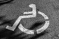 Wheel chair sign parking spot Royalty Free Stock Photo