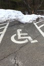 Wheel chair symbol in parking lot Royalty Free Stock Photo