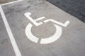 Wheel chair symbol on a parking place. Royalty Free Stock Photo