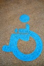 Wheel chair symbol on street Royalty Free Stock Photo