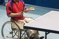 Wheel Chair Table Tennis for Disabled Persons Royalty Free Stock Photo