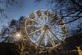 Wheel at the Christmas market on the town hall square in Vienna, Austria Royalty Free Stock Photo