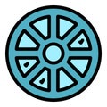 Wheel cipher icon color outline vector