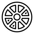 Wheel cipher icon, outline style