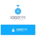 Wheel, Cycle, Circus Blue Logo vector