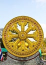 Wheel of dhamma of buddhism. Royalty Free Stock Photo